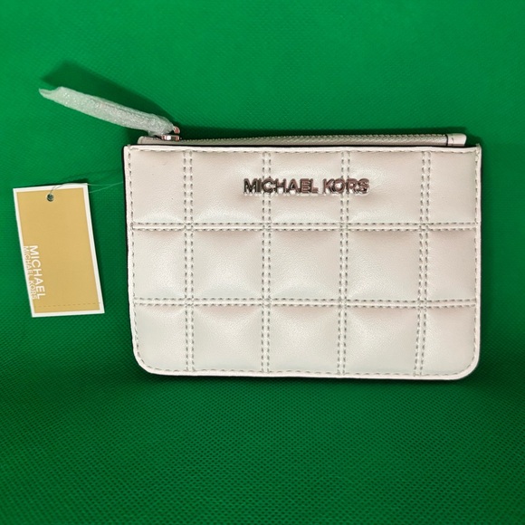 NWT Michael Kors Jet Set Travel Coin Pouch and Card Holder- Optic White - Picture 2 of 8